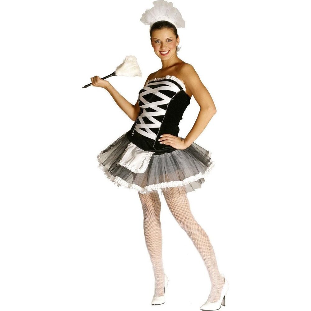 Fifi La Bouf French Maid Costume One Size Bustier Tutu Bloomers Headband NEW